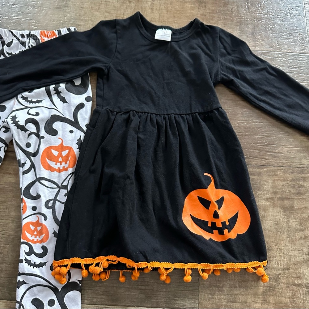 Pumpkins Jackolantern Halloween dress and leggings outfit set - Picture 3 of 9
